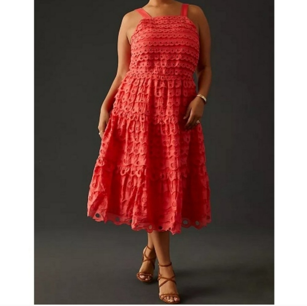 Maeve Eyelet Halter Midi Dress Plus size 22W NWT